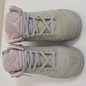 Grey and pink Jordan 5s